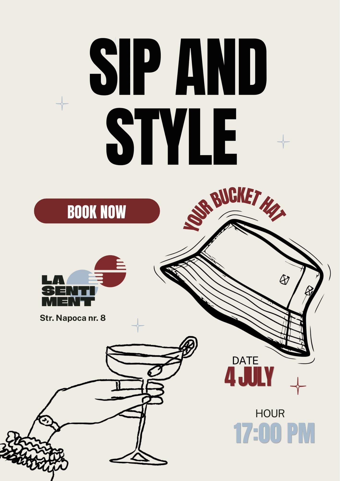 Imagine pentru Sip & Style your bucket hat